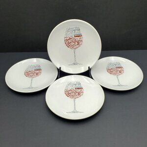 Signature Housewares Room Creative Wine Word Appetizer Plates Dessert Plates